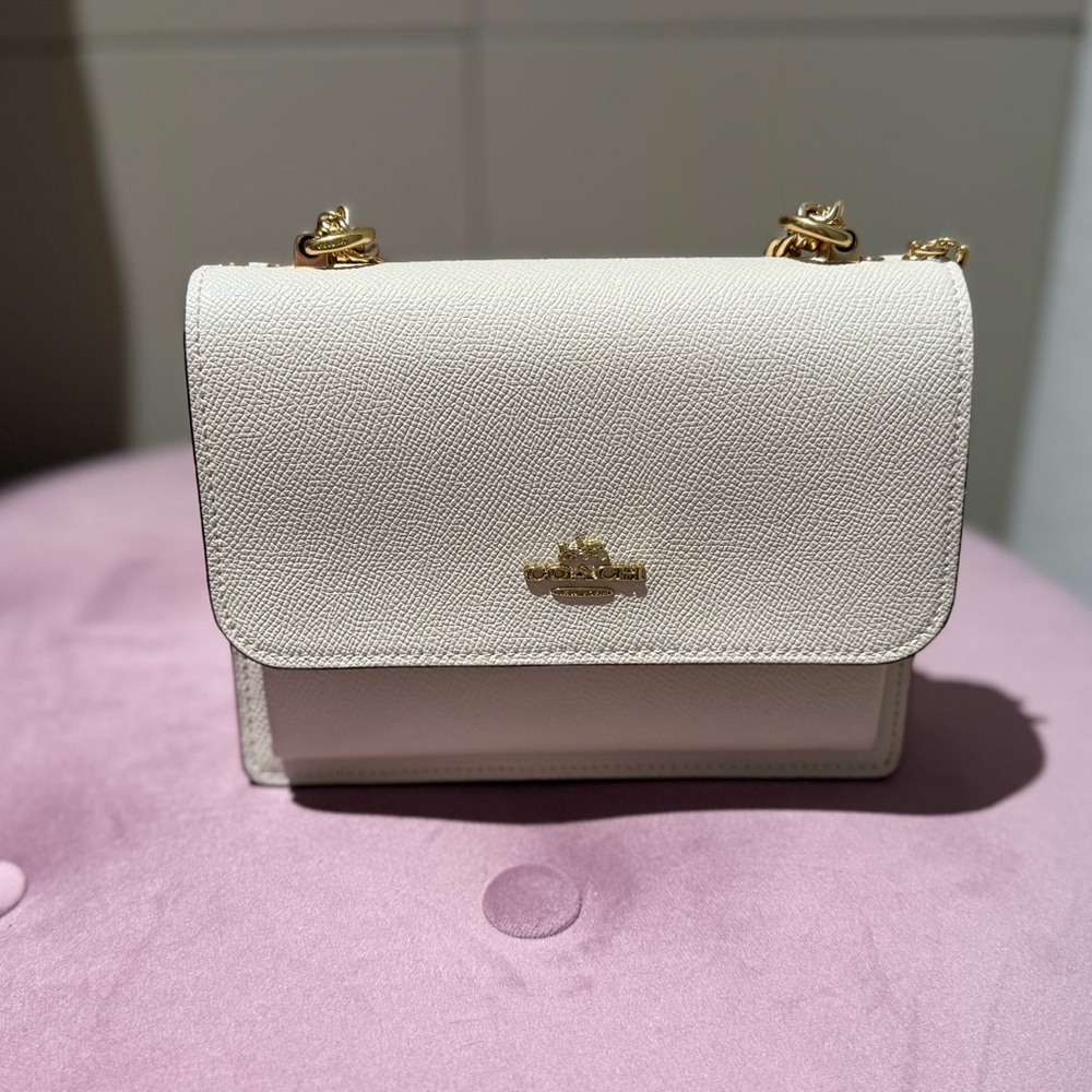 Coach Cream Crossbody Bag with Gold Accents